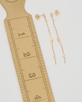 moonstone and diamond long chain earrings