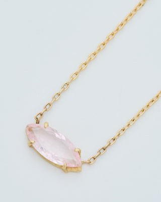 morganite navette chain necklace