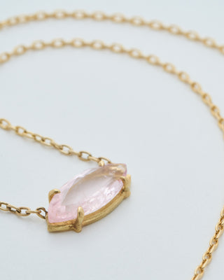 morganite navette chain necklace