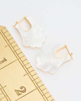 mother of pearl acanthus crest earrings