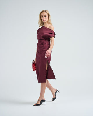 alc burgundy dress Inez Satin Gown