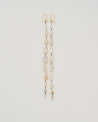 natural pearl assembled shoulder duster earrings