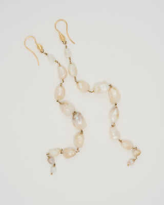 natural pearl assembled shoulder duster earrings