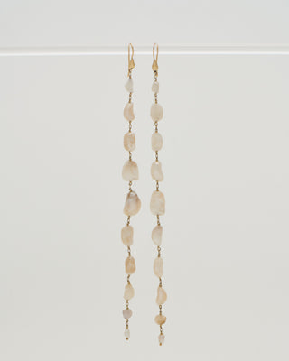 natural pearl assembled shoulder duster earrings