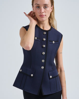nell peplum knitted vest