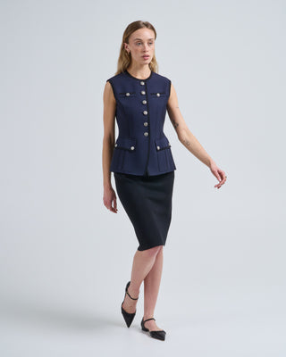 nell peplum knitted vest