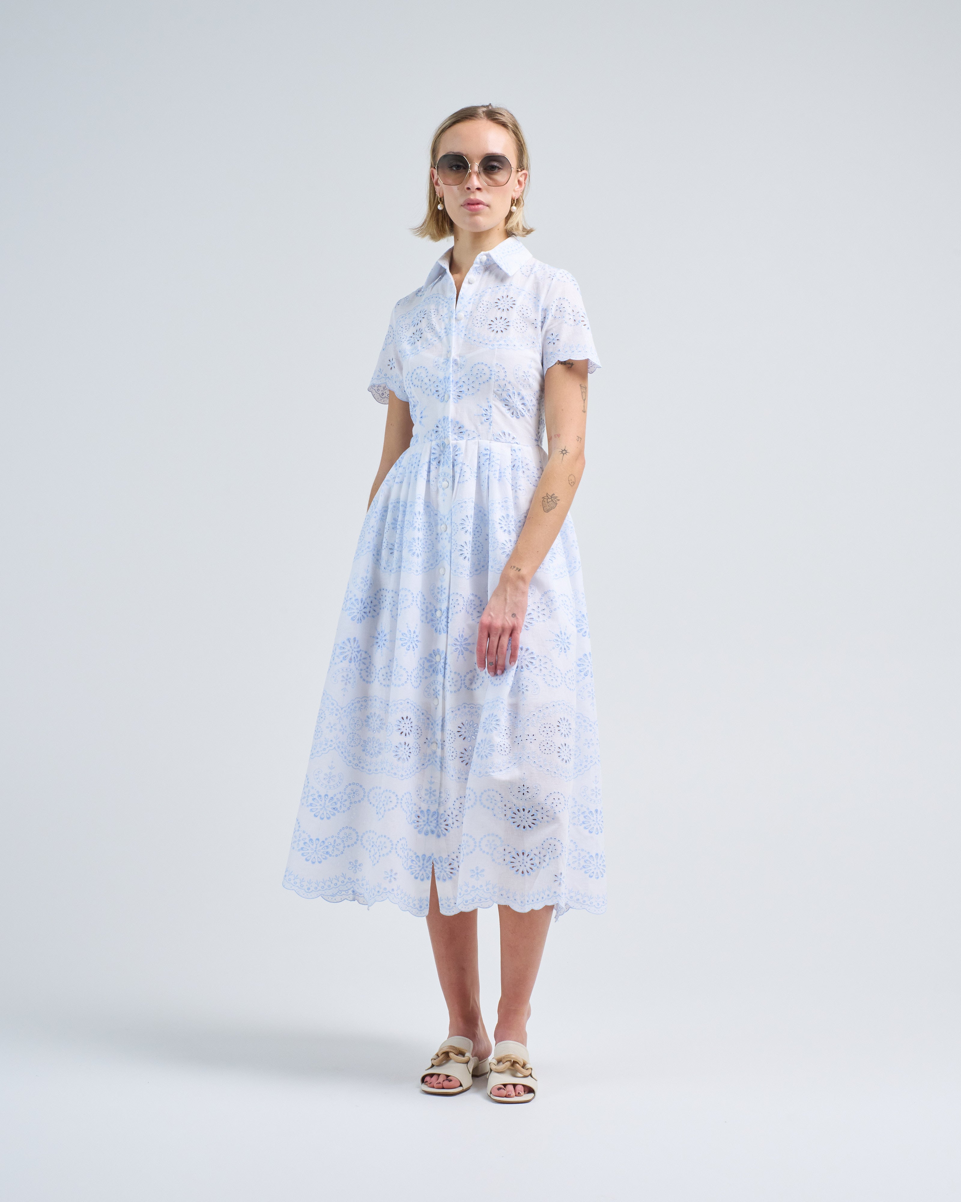 Evi Grintela Nellie Lace Dress Blue/White Evi Grintela Nellie Lace Dress Blue/White