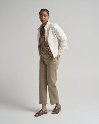 new linen quilted short jacket with tie detail