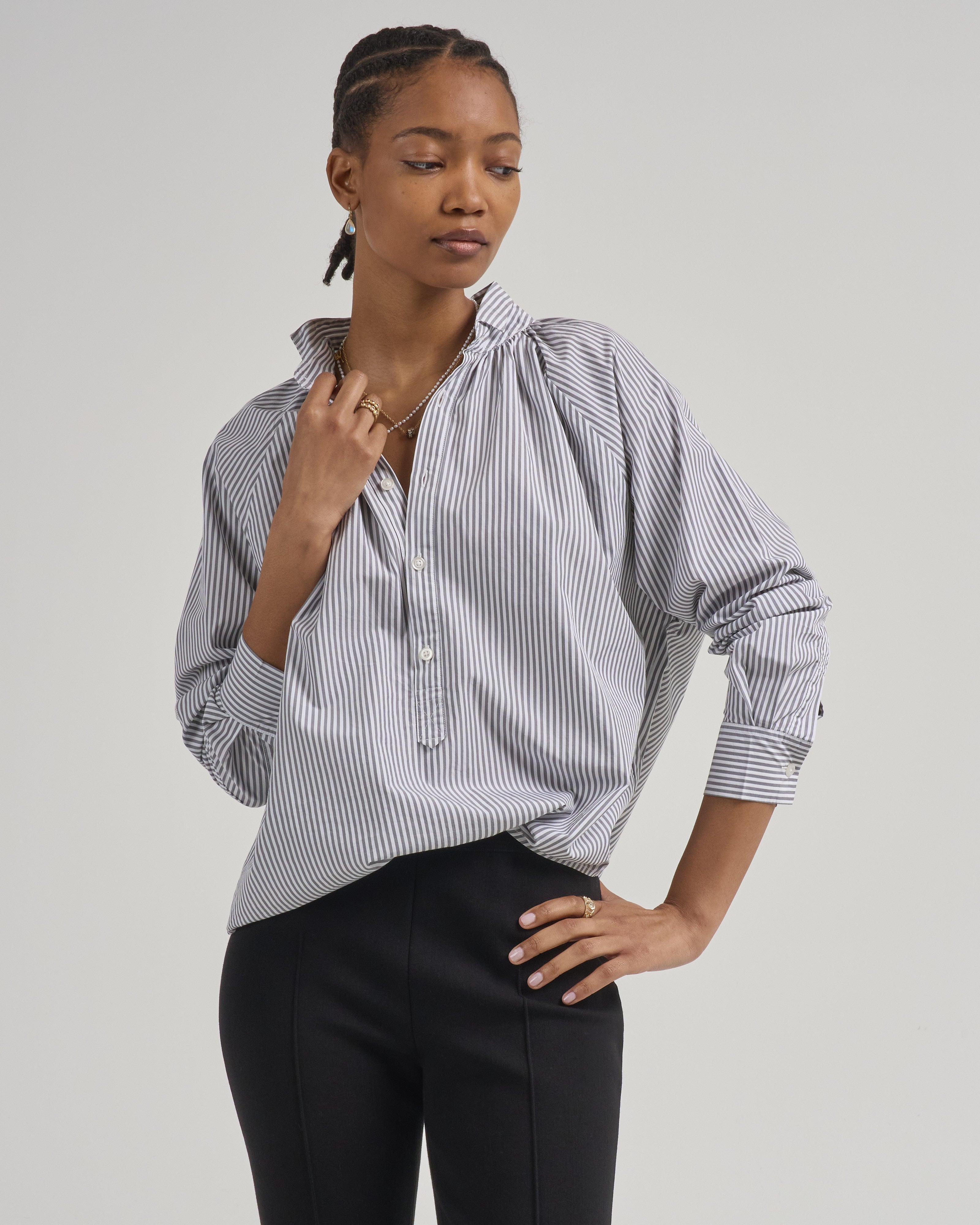 wash and wear dress shirts Hampton Wash Newport Shirt Grey Stripe