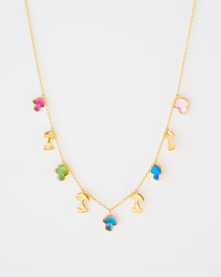 nine mushroom charm necklace