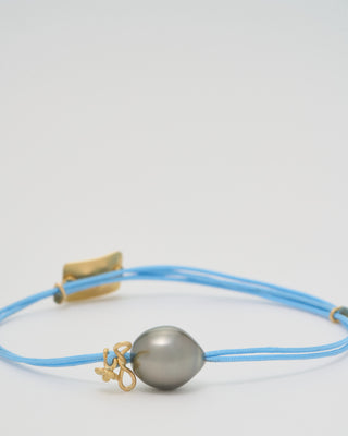 nylon cord bracelet with gold plate