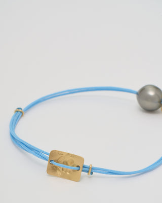 nylon cord bracelet with gold plate