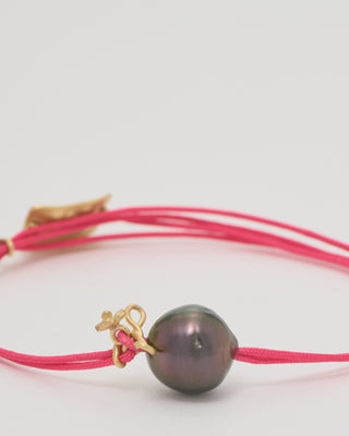 nylon cord bracelet with gold plate