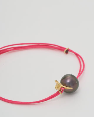 nylon cord bracelet with gold plate