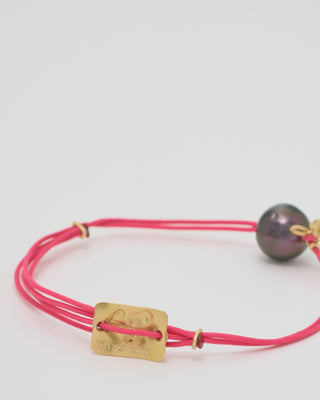 nylon cord bracelet with gold plate