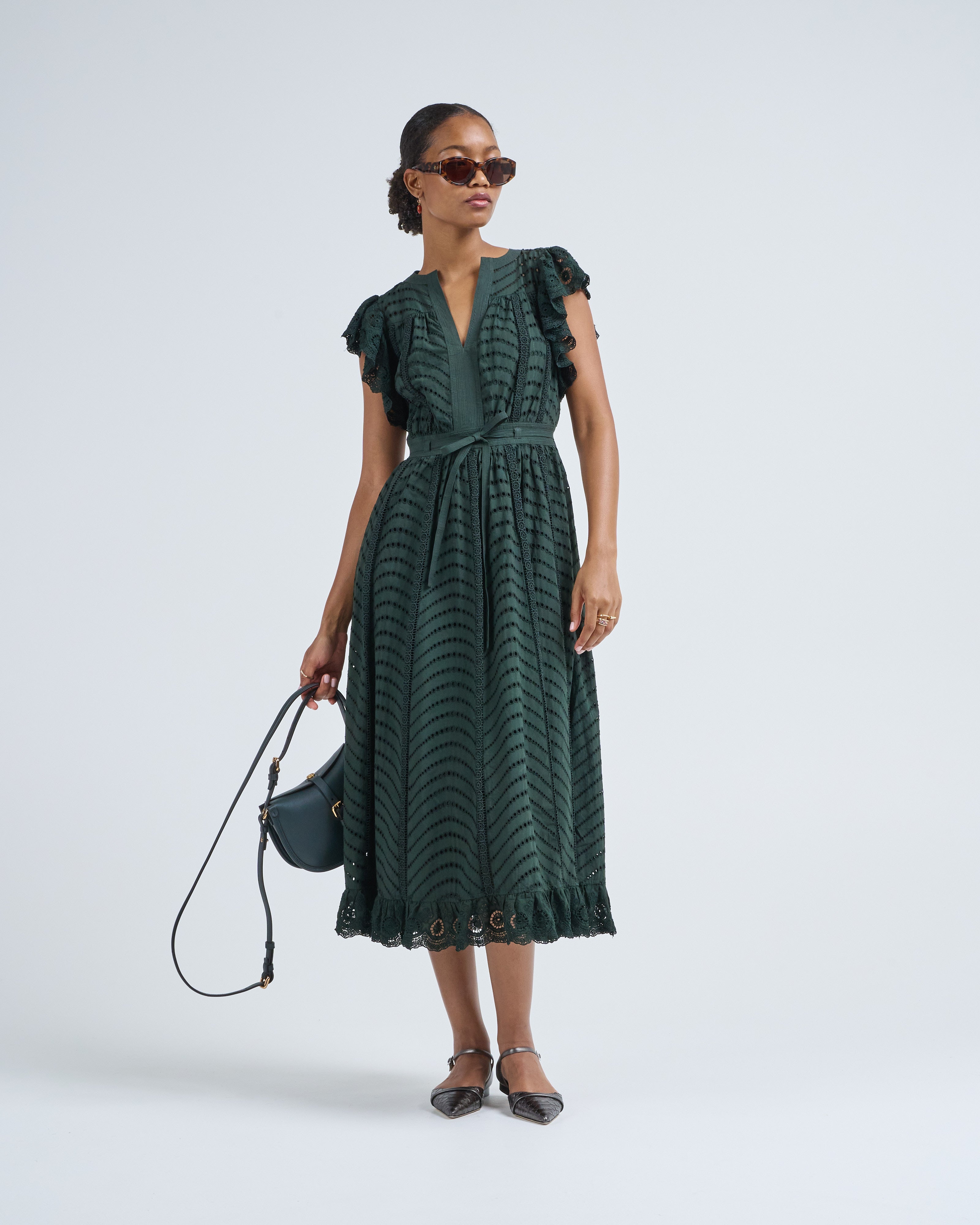 olga flutter sleeve midi dress olga flutter sleeve midi dress