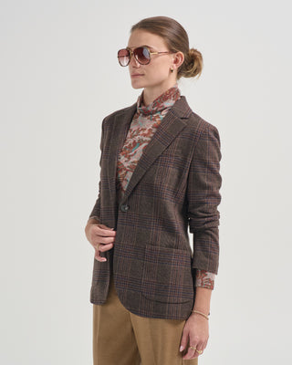 one button plaid jacket