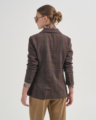 one button plaid jacket