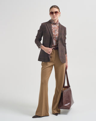 one button plaid jacket