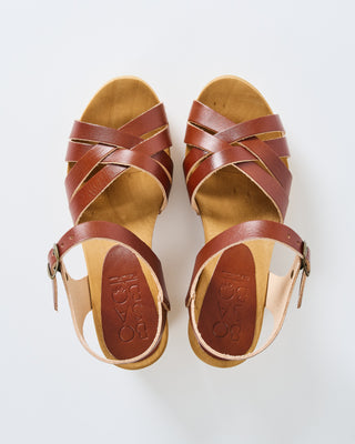 Bosabo Open Toe Leather Clog Cuir Cognac