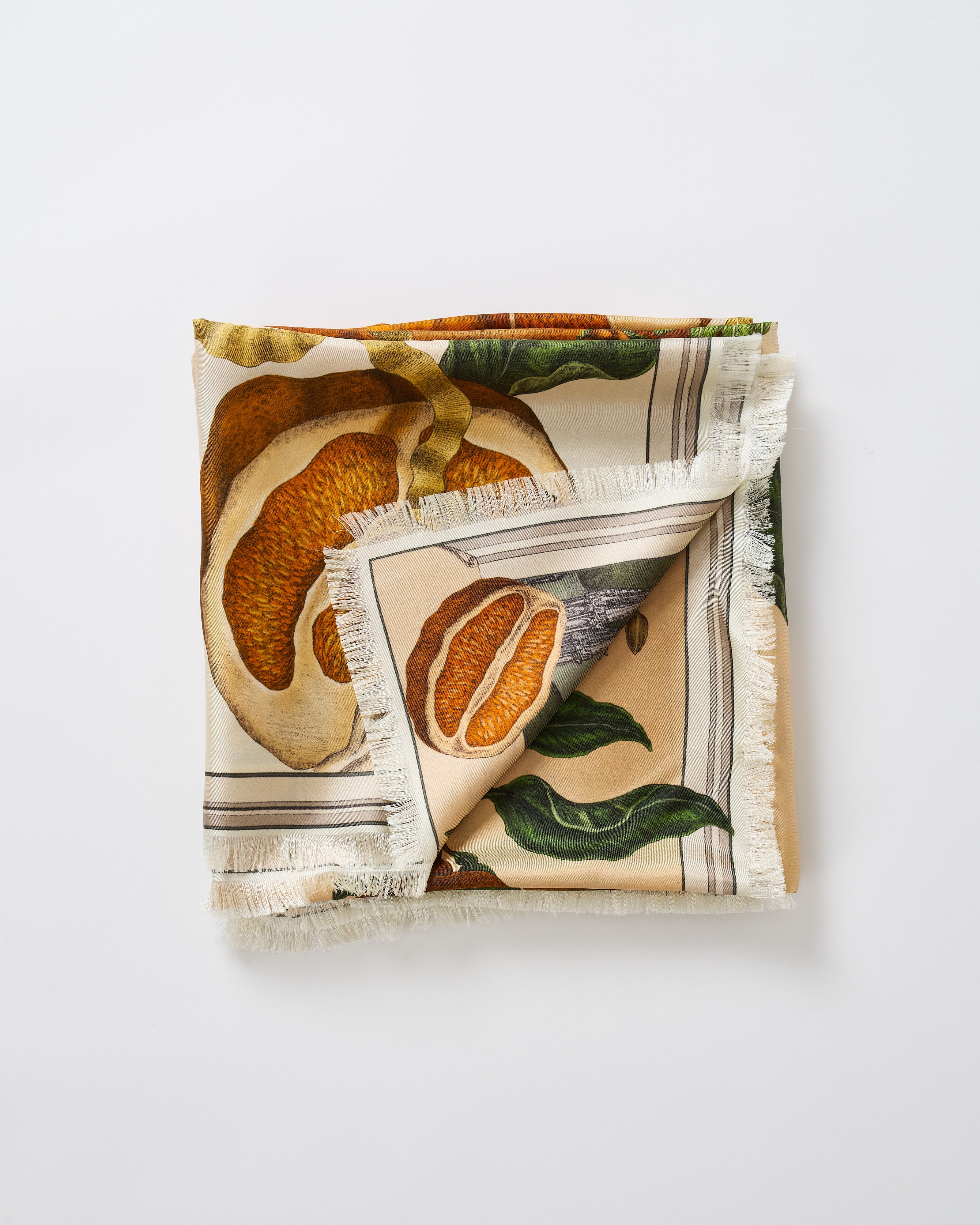 Sabina Savage Oranges And Lemons Silk Twill Large Rectangular