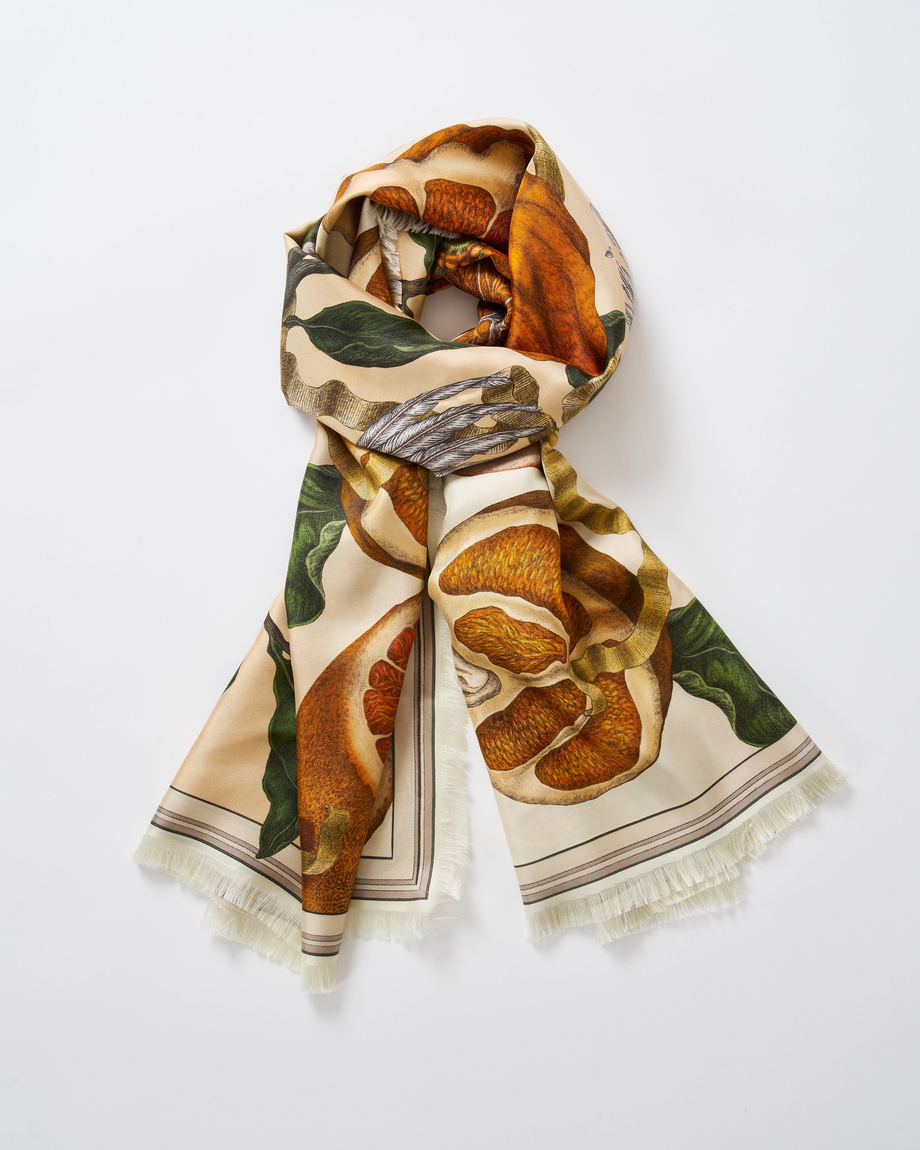 Sabina Savage Oranges And Lemons Silk Twill Large Rectangular