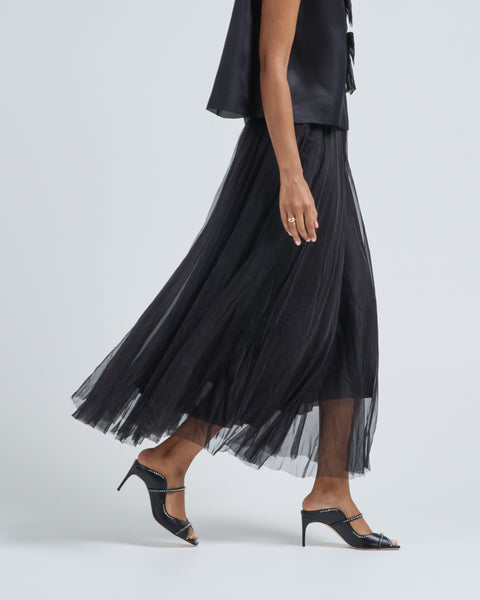 Louiza Babouryan Organza Skirt Black