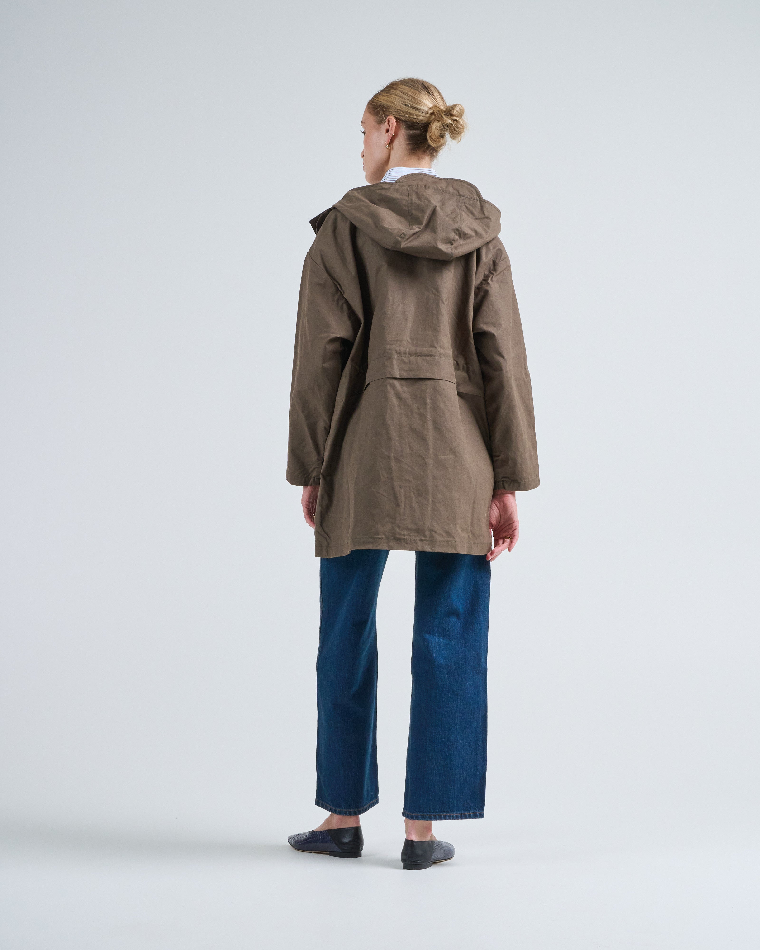 Jesse Kamm Oversized Andover Jacket Loam Waxed Twill Weathercloth