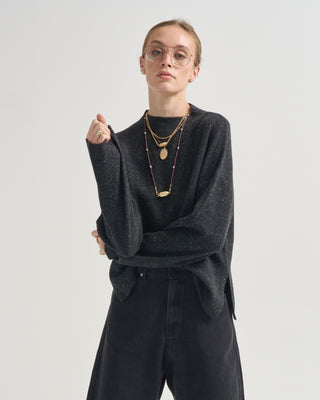 oversized mock neck sweater