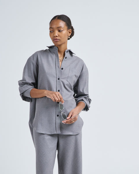 Maria Mcmanus Oversized Tunic Shirt Heather Grey