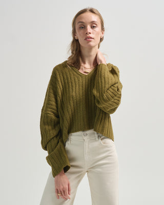 oversized v-neck sweater
