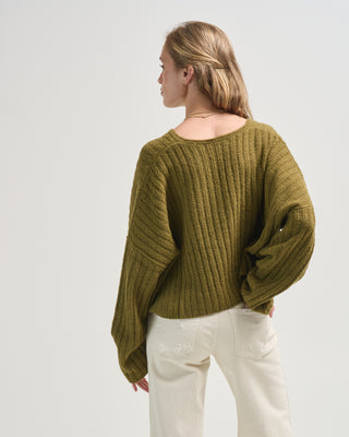 oversized v-neck sweater