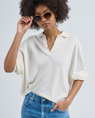 oxford l/s relaxed polo sweater