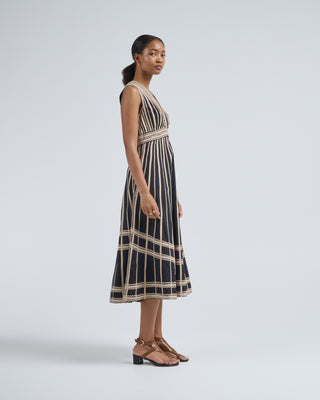 palermo deep v midi dress