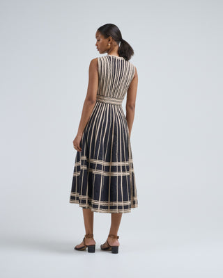 palermo deep v midi dress