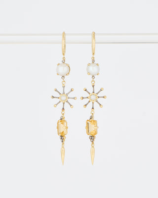 pearl and citrine drop earrings