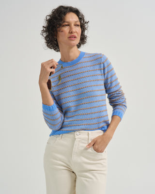 pebble stripe shrunken crew sweater