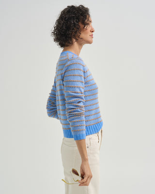 pebble stripe shrunken crew sweater