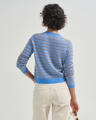 pebble stripe shrunken crew sweater