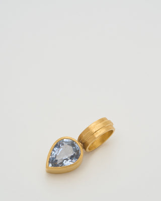 periwinkle blue sapphire pear pendant