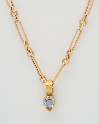 periwinkle blue sapphire pear pendant