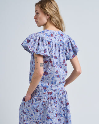 perline short sleeve cotton blouse