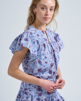 perline short sleeve cotton blouse