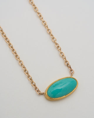 persian turquoise oval pendant necklace