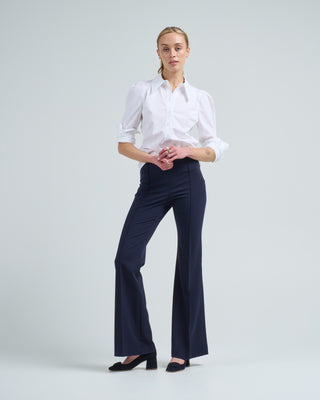 Smythe Pintuck Flare Pant Navy Blue Smythe Pintuck Flare Pant Navy Blue