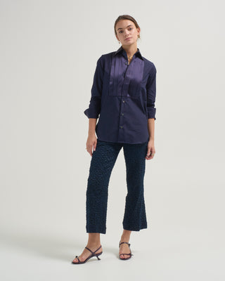 pleated smoking shirt