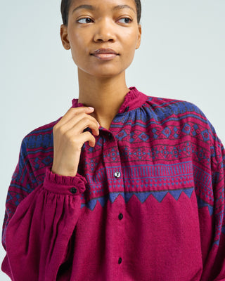 poet plum fairisle blouse