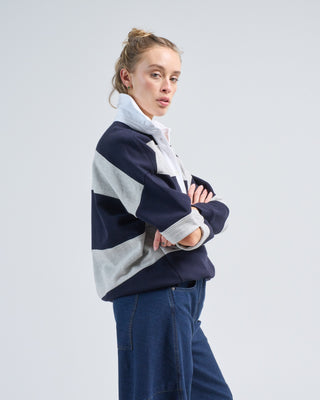 polo collar cocoon sweatshirt