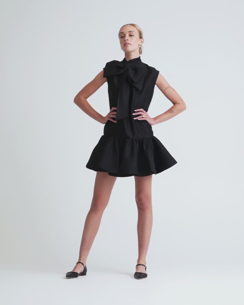 Zimmermann Hypnotic Bow Mini Dress Black