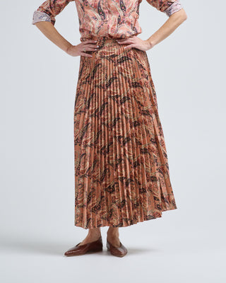 printed maxi pleated skirt